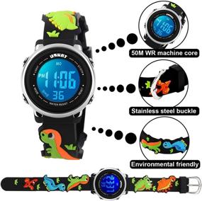 img 3 attached to 🌈 Kid’s 3D Cute Cartoon Toddler Watch - Digital Silicone Band, Alarm, Stopwatch, 50M Waterproof