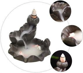 img 1 attached to 🔥 Ceramic Backflow Incense Holder with Waterfall Effect - TMINCK Waterfall Incense Burner, Handcrafted Censer with 20 Incense Cones & 50 Incense Sticks (Black)