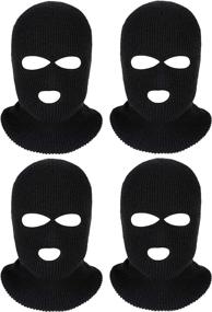 img 4 attached to Full Face Cover Ski Mask Balaclava - 4 Pieces 3 Hole Winter Knit Mask for Men Women - Warm & Breathable Full Face Mask - Ideal for Outdoor Sports