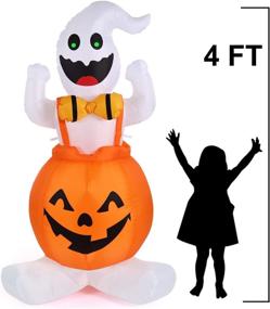 img 2 attached to 👻 Halloween Inflatable Ghost Pumpkin - 4 FT, Outdoor & Indoor Decorations, Blow up Yard Decor, Home Decor