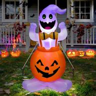 👻 halloween inflatable ghost pumpkin - 4 ft, outdoor & indoor decorations, blow up yard decor, home decor logo