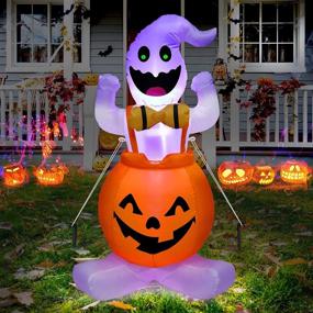 img 4 attached to 👻 Halloween Inflatable Ghost Pumpkin - 4 FT, Outdoor & Indoor Decorations, Blow up Yard Decor, Home Decor