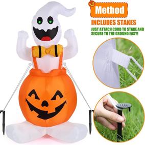 img 1 attached to 👻 Halloween Inflatable Ghost Pumpkin - 4 FT, Outdoor & Indoor Decorations, Blow up Yard Decor, Home Decor