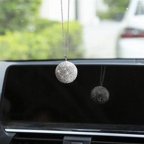 img 4 attached to 💎 Bling Car Accessories: Sparkling Crystal Car Home Décor for Women and Men (Silver)