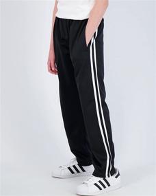 img 3 attached to 👖 Boys' Fleece-Lined Sweatpants with Pockets - Real Essentials 3 Pack, Tricot Open Bottom