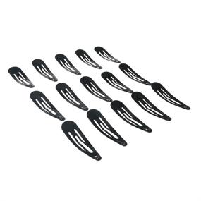img 1 attached to 💇 Set of 40 Black 2 Inch Barrettes for Women: Metal Snap Hair Clips and Stylish Accessories