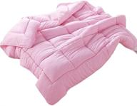 🛏️ cozy comfort: naturety warmth soft down alternative quilted comforter - lightweight duvet insert (twin/twin xl, pink) logo