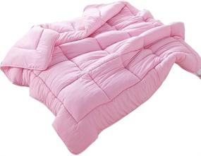 img 4 attached to 🛏️ Cozy Comfort: NATURETY Warmth Soft Down Alternative Quilted Comforter - Lightweight Duvet Insert (Twin/Twin XL, Pink)