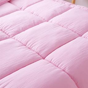 img 1 attached to 🛏️ Cozy Comfort: NATURETY Warmth Soft Down Alternative Quilted Comforter - Lightweight Duvet Insert (Twin/Twin XL, Pink)