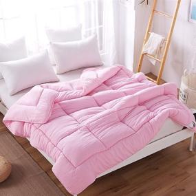 img 3 attached to 🛏️ Cozy Comfort: NATURETY Warmth Soft Down Alternative Quilted Comforter - Lightweight Duvet Insert (Twin/Twin XL, Pink)