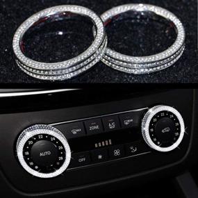 img 2 attached to 💎 Enhanced Bling Crystal AC Control Button Cover for Mercedes Benz - TopDall Climate Control Knob Accessory Interior Compatible