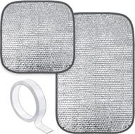 🚐 rv door window skylight sunshade cover set, 2 pieces, reflective sunshield, 25 x 16 inch, 16 x 16 inch, insulated windshield shade for camper rv, double-sided tape included (silver) logo