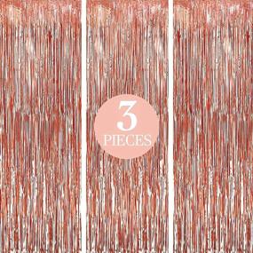 img 4 attached to 🌹 Rose Gold Fringe Curtain: Stunning 9.6x10 Feet Backdrop for Party Decorations, Birthdays, Bachelorettes, and New Years 2022!