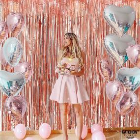 img 2 attached to 🌹 Rose Gold Fringe Curtain: Stunning 9.6x10 Feet Backdrop for Party Decorations, Birthdays, Bachelorettes, and New Years 2022!