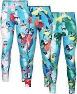 👧 uonlbeib girls multipack cute printed leggings: 3-pack stretch ankle length pants tights for girls - spring/fall joggers 4-13y logo