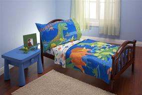 img 1 attached to 🦕 Complete your toddler's sleep space with Everything Kids 4 Piece Dinosaur Toddler Bedding Set
