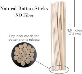 img 2 attached to 🎋 100 PCS TOUCHE ORIGINALE Natural Rattan Reed Diffuser Sticks 8.5 Inch (21.5 Cms), Aroma Replacement Essential Oil Stick Set (Black)