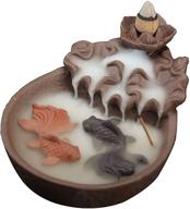 🐟 newegg purple clay smoke backflow incense burner holder with two fishes design логотип