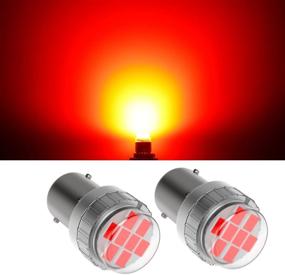 img 4 attached to BENEBOLT 1156 LED Bulbs Red 7506 P21W - Triple Ultra Bright Single Brightness LED Brake Light Bulb