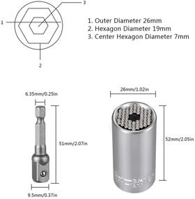 img 3 attached to 🔧 Всеобъемлющий набор ручного инструмента Ultimate Universal Socket для мужчин - высококачественный многофункциональный ратчетный ключ, адаптер для электродрели и супергаечный инструмент для ремонта для самодельщиков и мастеров ремонта (7 мм - 19 мм)