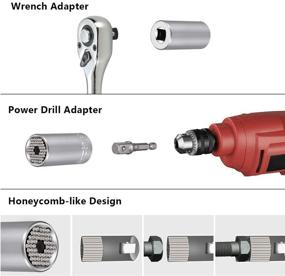 img 1 attached to 🔧 Всеобъемлющий набор ручного инструмента Ultimate Universal Socket для мужчин - высококачественный многофункциональный ратчетный ключ, адаптер для электродрели и супергаечный инструмент для ремонта для самодельщиков и мастеров ремонта (7 мм - 19 мм)