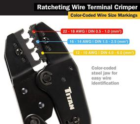 img 2 attached to 🔧 Titan 11477 Ratcheting Wire Terminal Crimper Tool - Fixed Jaw Crimper for Insulated Terminals