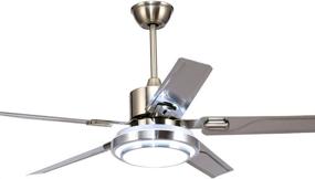 img 4 attached to 🌀 RainierLight Modern Ceiling Fan with 5 Stainless Steel Blades, Remote Control, LED, and 3 Light Color Options (White, Warm, Yellow) - 48inch, Indoor Mute Energy Saving Electric Fan