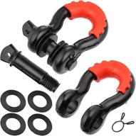 motormic unique d ring shackles 2 pack black - 3/4&#34 logo