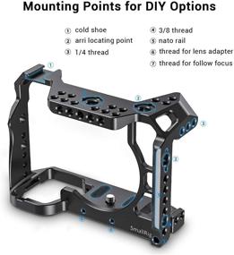 img 1 attached to 📷 Enhanced Protection and Versatility for Sony Alpha A7R IV: SMALLRIG CCS2416 Camera Cage with Cold Shoe Mount and NATO Rail