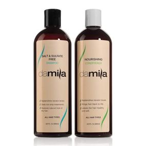 img 4 attached to 🧴 Damila Salt-Free Shampoo & Conditioner for Keratin and Color Treated Hair - Professional Value Pack for Damaged, Frizzy, Curly, Dry & Thin Hair - Sulfate-Free Shampoo Sin Sal - 16.9 Fl Oz