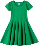 noomelfish girls short puff sleeve dress: stylish summer casual knit swing twirl skater with pockets (2-12 years) logo