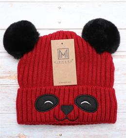 img 1 attached to 🧒 MIRMARU Kids Girls & Boys Soft Warm Winter Knitted Beanie Hats with Faux Fur Pom Pom and Sherpa Lining - Ages 3-6