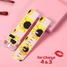 img 1 attached to 🌻 Maledan Совместимо с Charge 3 и Charge 4 ремни - Женщины Девочки, Водонепроницаемый Мягкий Гибкий Регулируемый Паттерн Банд Флорал Страп Аксессуары - Большое Подсолнух, Маленькое: Улучшение SEO