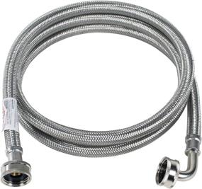 img 3 attached to Premium Braided Stainless Steel Washing Machine Hose with 90 Degree Elbow, 6 Feet, Hot or Cold Water Supply Line, PVC Core - Silver/Pewter Finish - Certified Appliance Accessories WM72SSL