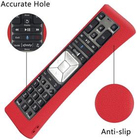 img 2 attached to Protective Silicone Remote Case For XFinity Comcast XR11 Premium Voice Activated Cable TV Backlit Remote Control Shockproof Washable Skin-Friendly Remote Control Cover With Loop (Red)