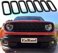 🚗 enrand 2015-2018 jeep renegade grill inserts - 7pcs black front grille guard cover trim logo