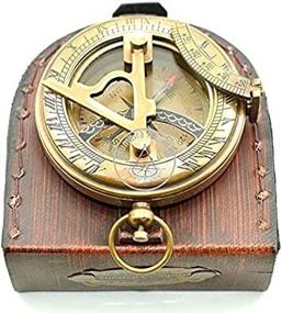 img 4 attached to 🧭 Nautical Sundial Compass with Handmade Leather Case - Premium Aysha Nautical Gifts for Husband and Nautical Collectors