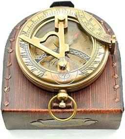 img 3 attached to 🧭 Nautical Sundial Compass with Handmade Leather Case - Premium Aysha Nautical Gifts for Husband and Nautical Collectors