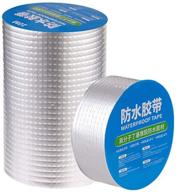 premium aluminum base butyl waterproof tape for outdoor leak repairs - flame retardant, high & low temperature resistant (4inx200in) logo