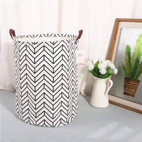 img 2 attached to 🌾 Spacious and Stylish Wheat Ears Storage Bin: ZUEXT Large Foldable Canvas Basket for Toys, Laundry, and Nursery