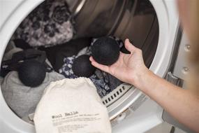 img 2 attached to Molly's Suds Wool Dryer Balls - XL Organic Fabric Softener, Hypoallergenic, Hand-Felted - Black (Set of 6) - Time-saving & Reusable