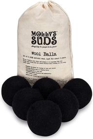 img 4 attached to Molly's Suds Wool Dryer Balls - XL Organic Fabric Softener, Hypoallergenic, Hand-Felted - Black (Set of 6) - Time-saving & Reusable