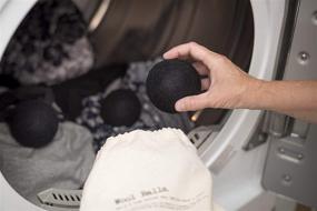 img 3 attached to Molly's Suds Wool Dryer Balls - XL Organic Fabric Softener, Hypoallergenic, Hand-Felted - Black (Set of 6) - Time-saving & Reusable