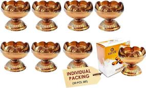 img 4 attached to 🪔 20 Pc Big Brass Diya for Diwali Decoration | Handmade Oil Lamp with Golden Engraved | Made of Virgin Brass Metal | Diwali Diya Vilakku for Puja Pooja | Traditional Indian Deepawali Gift Items