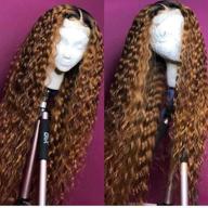 🌈 парики andria curly hair lace front - темный корень омбре красный коричневый цвет - двухтоновые синтетические длинные вьющиеся мокрые и волнистые парики без клея - термостойкие волокна - 24 дюйма - для черных женщин - парик медового блонда логотип