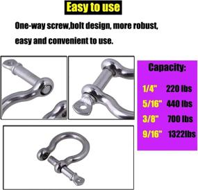 img 1 attached to SMTUNG 304 Stainless Steel Bow-Shaped Load Shackle - Ideal for Camping, Hiking, and Outdoor Sports - Available in 6mm, 8mm, 10mm, and 14mm Sizes