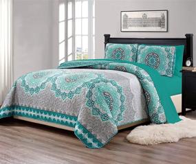img 2 attached to Collection California Bedspread Turquoise Coastal