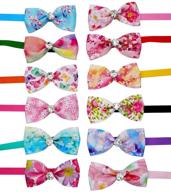 🐾 jpgdn 12pcs pet bowties: stylish glittery rhinestone bow ties for small medium dogs, cats & pets - grooming accessories logo