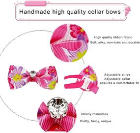 img 2 attached to 🐾 JpGdn 12pcs Pet Bowties: Stylish Glittery Rhinestone Bow Ties for Small Medium Dogs, Cats & Pets - Grooming Accessories