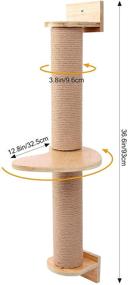 img 2 attached to Premium Wall-Mounted Cat Activity Tree with Scratching Posts - Durable Solid Wood Steps - Space-Saving Cage-Mounted Cat Jute Scratcher Hammock - Ideal for Indoor Cat Exercise and Entertainment